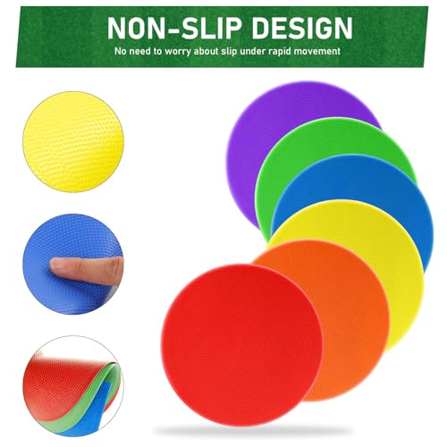 9 Inch Poly Spot Markers Set of 60 Non-Slip Rubber Floor Dots for Gym Sports Training