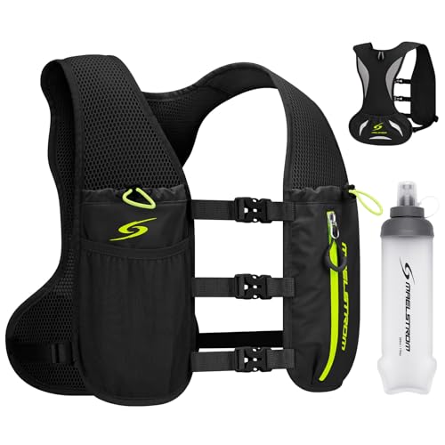 Maelstrom Black Running Vest with 500ml Hydration Pack - Lightweight & Breathable