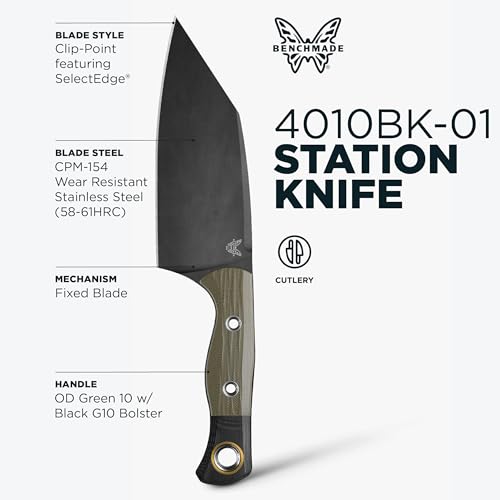 Benchmade Station Knife OD Green G10 CPM-154 Steel Blade Kitchen Tool