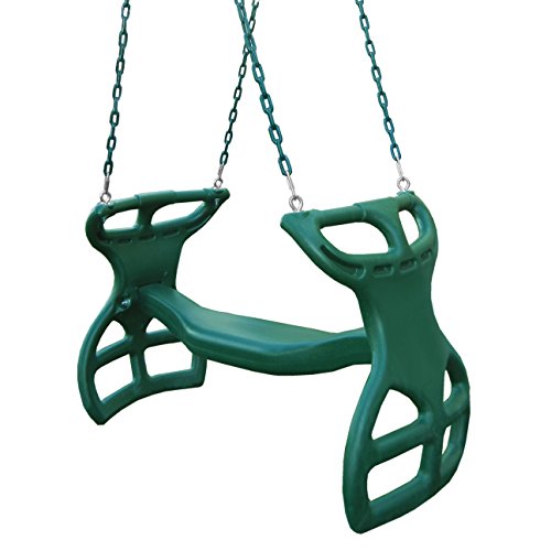 Heavy Duty 2-Person Outdoor Glider Swing with Coated Chains - Green