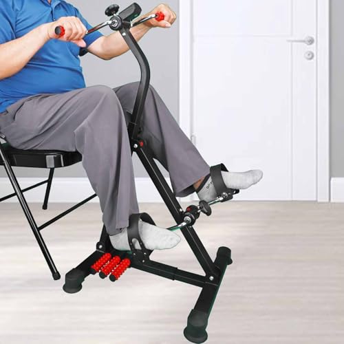 Upgraded Pedal Exerciser Bike with Monitor - Adjustable Hand & Leg Fitness Equipment for Seniors