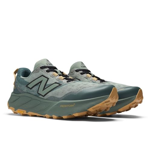 New Balance Men's Fresh Foam X Hierro V9 Trail Running Shoes - Dark Juniper/Black/Dried Apricot, 9.5