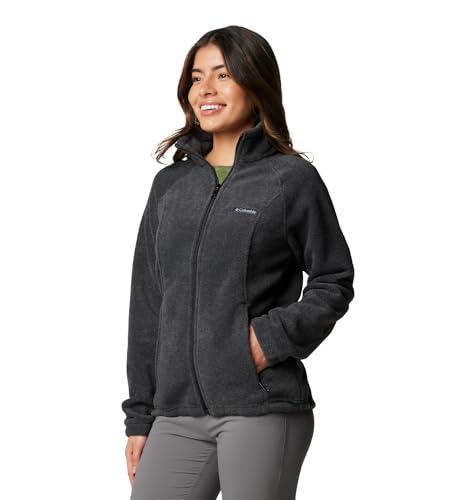 Columbia Women's Benton Springs Full Zip Fleece Jacket Large Charcoal Heather
