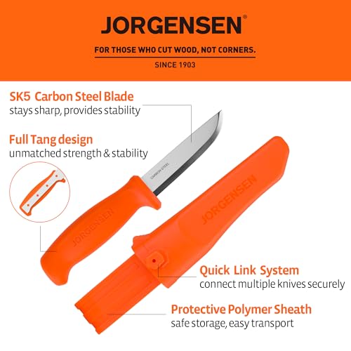 8.25-Inch Fixed Blade Bushcraft Knife with Sheath - SK5 Steel, Full Tang, Outdoor Survival Tool