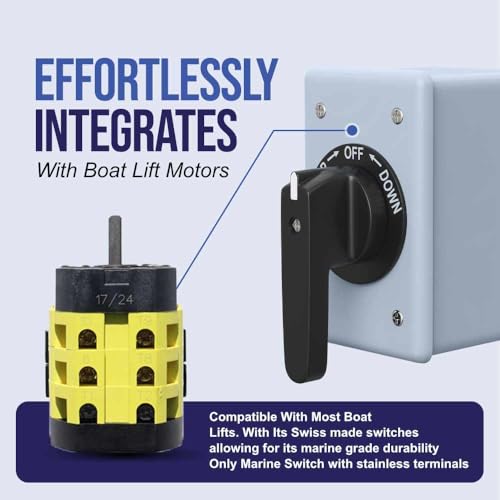 Maintained Boat Lift Switch - 3-Position Marine Control for Up to 2-HP Motors