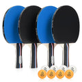 Blue Premium Table Tennis Paddles Set of 4 with 8 Balls & Case – Indoor & Outdoor