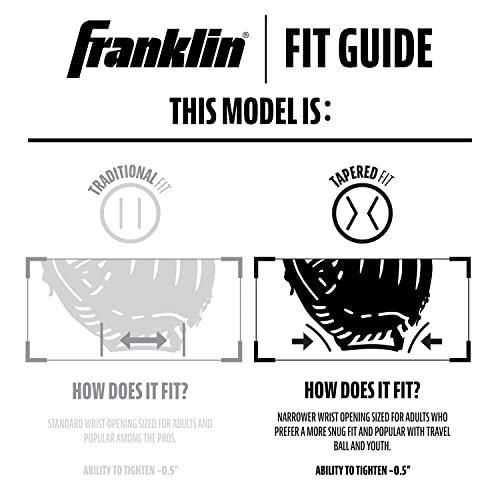 Franklin Sports CTZ5000 12-Inch Black Chrome Baseball Glove - Right Hand Throw