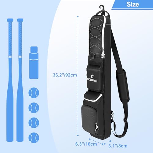 Baseball Travel Bag for 3-4 Softball Bats Waterproof Gear Carrier