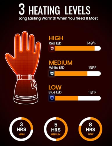 TIDEWE Rechargeable Veil Camo Heated Hunting Gloves - XL, Waterproof & Windproof