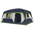 Alpha Camp 10 Person Family Camping Tent Navy Blue Weather-Resistant with Rainfly & Mesh Windows