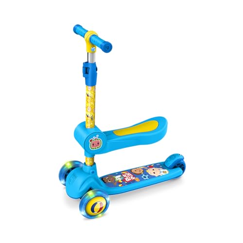 Jetson Kids 3-Wheel Kick Scooter with LED Lights, Light-Up Wheels, Adjustable Handlebar, Blue - Light & Easy Fold