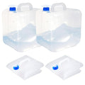 Collapsible Water Container 20L/5.3 Gallon Pack of 2 with Spigot & Hook - BPA Free Folding Water Jug for Camping Hiking Survival