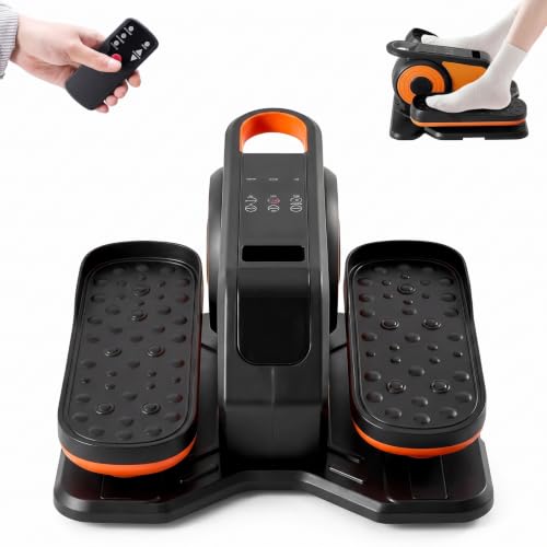 Under Desk Elliptical Machine Black & Orange 15.5x15.2x8.6 Inches Compact Pedal Exerciser