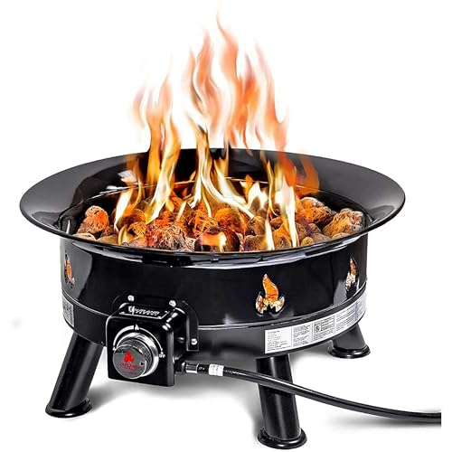 Outland Living 24-Inch Smokeless Propane Fire Pit with Cover, Black