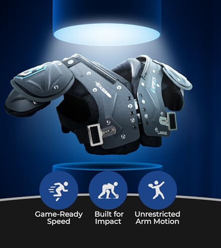 Sports Unlimited Youth Football Shoulder Pads Small Black - Arch Cut Design for All Positions