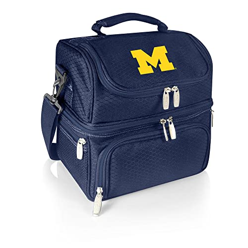 Michigan Wolverines Navy Blue NCAA Insulated Lunch Bag with Picnic Set
