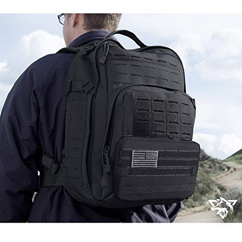 WYNEX Tactical Molle Pouch with Transparent Map Sleeve - Black Upgraded
