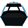 WhiteFang Blackout Beach Tent Sun Shade Shelter for 3-4/5-6 People, Blue, Extendable Floor, UV Protection, Easy Setup