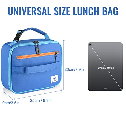 Kids Insulated Lunch Box Set - Blue & Black 2 Pack for School & Travel