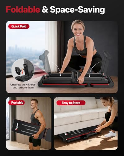 PASYOU Adjustable Weight Bench with 660LB Capacity, Foldable Incline Flat Workout Bench for Home Gym
