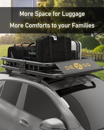 46x36 Roof Rack Cargo Basket with Net - Heavy Duty Luggage Carrier for SUVs Trucks