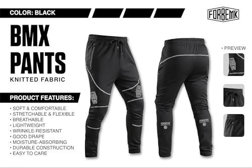 Men’s Mountain Bike Pants Large Black Lightweight Breathable Cycling Trousers