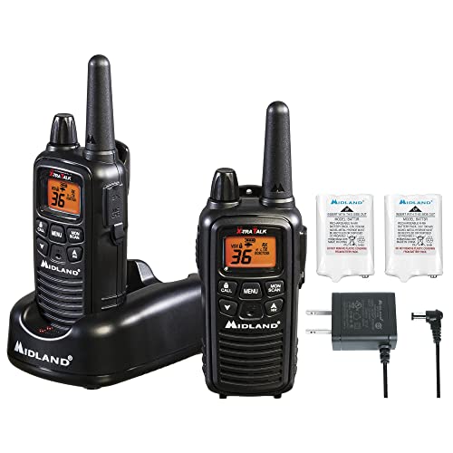 Pair Pack Midland LXT600VP3 FRS Walkie Talkies - Long Range, Rechargeable, 36 Channels