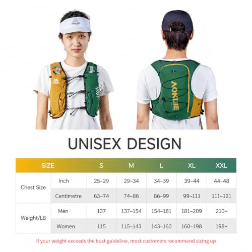 AONIJIE Large Men Women Running Hydration Vest with 500ml Soft Flask