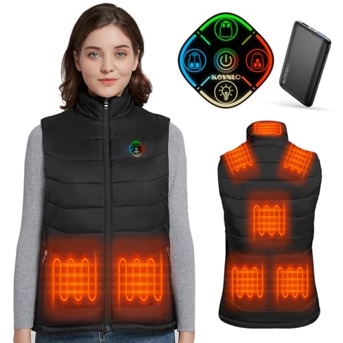 KOVNLO Women's Heated Vest with Battery Pack - Lightweight 4-in-1 Smart Controller