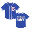 Kids Birthday Boy Baseball Jersey - 6th Blue 6 Years Personalized Party Outfit
