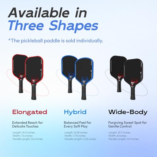 Warping Point Hybrid UPA-A Approved 16MM Carbon Fiber Pickleball Paddle - Thermoformed Design