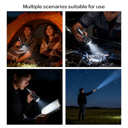 Rechargeable LED Flashlight 350 Lumens Tactical with 4 Modes & Shoulder Strap
