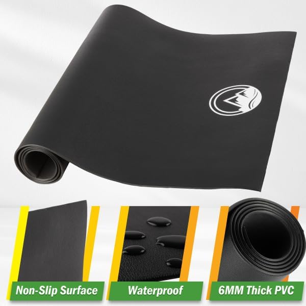 Wakeman Treadmill & Exercise Equipment Mat - Non-Slip, Waterproof Floor Protector for Home Gym