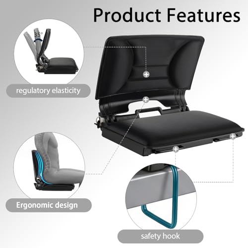 Ergonomic Stadium Seat with Auto-Adjusting Backrest for Bleacher Comfort