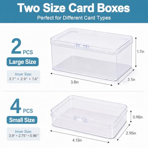 6-Pack Clear Card Storage Boxes for Playing Cards & Trading Cards