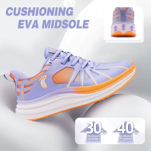 Women’s Orthopedic Road Running Shoes - Purple W3, Arch Support & Pain Relief, Casual Athletic Sneakers for Flat & High Arches
