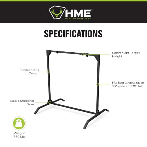 HME Adjustable Archery Target Stand for Bag Targets, Indoor Outdoor