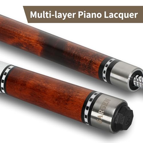 6A Canadian Maple Pool Cue Stick 58 Inch with Leather Tip & Case - Brown Variation