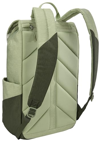 Thule Lithos 16L Green Backpack with Padded Laptop & Tablet Compartment - Quiet Green/Dark Green