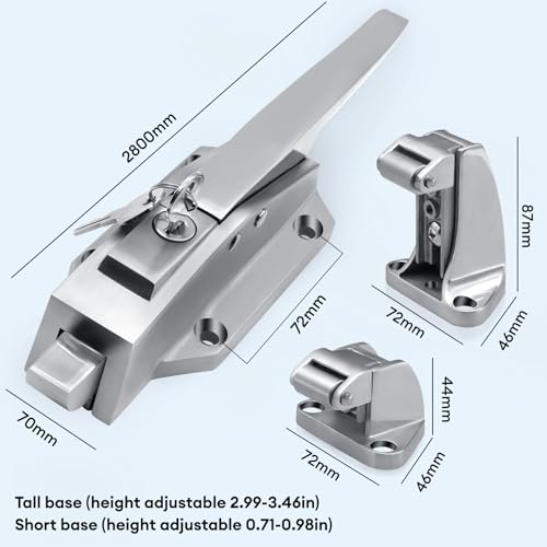 High Base Walk-In Cooler Latch Handle Kit with 304 Stainless Steel & Emergency Release - Darella