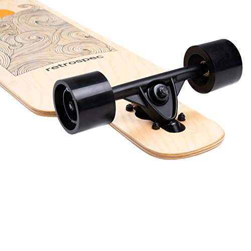 Retrospec Rift Drop-Through Longboard Cruiser Tangerine Wave - Canadian Maple, 41"