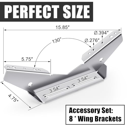 8 Pack Pontoon Wing Brackets for Boat Trailer Support Heavy Duty Galvanized Metal