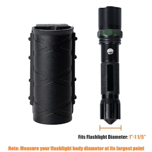 TACNEX Flashlight Holster for Duty Belt 1.2 Inch Diameter Rotatable MOLLE Torch Case
