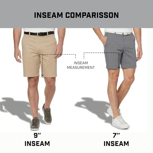 Golf Shorts Men 9-Inch Flat Front Active Waistband - Size 32 / Quiet Shade