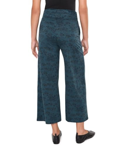 Women's Chaka Wide Leg Crop Pants Small Navy Print - Comfortable & Stylish