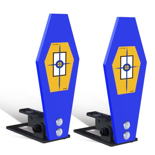 2 Pack Auto Reset Shooting Targets 3/8 Inch AR500 Steel 12.5x6 Inch for Pistol Rifle Range