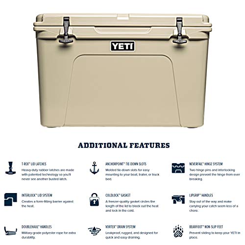 YETI Tundra 105 Cooler Desert Tan - Heavy-Duty Insulated Ice Chest