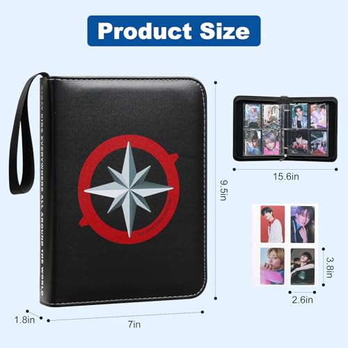 Photocard Binder for 400 Cards with Zipper Sleeves - SKZ Album Organizer for Fans