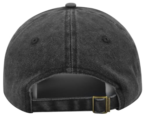 Embroidered Camping Baseball Hat for Men and Women - One Size Black
