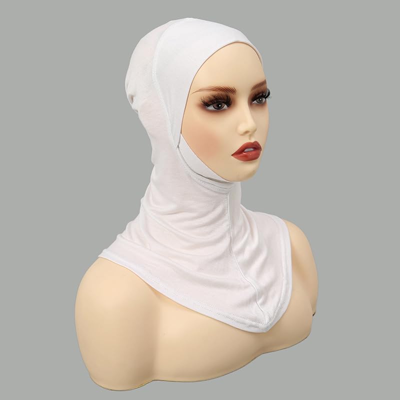 Women Slouchy Beanies Cap Under Hijab Cap - 100% Jersey, 1PC/2PC Variation White2+white2